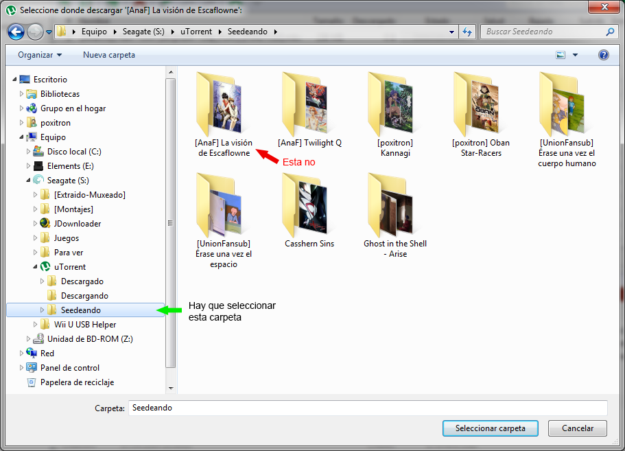 Guía para descargar y compartir por torrent (sí, otra guía más) (Cómo compartir por torrent algo descargado mediante descarga directa paso 6 carpeta)