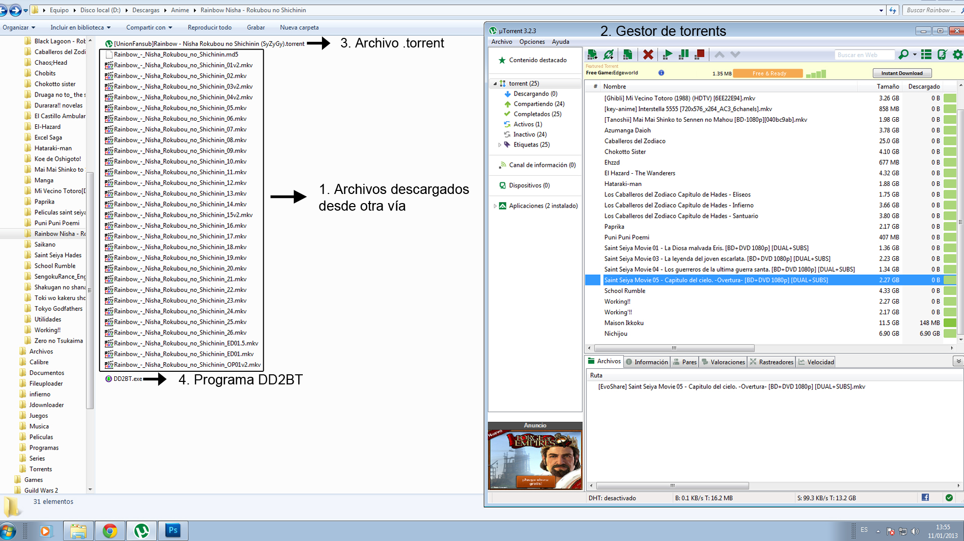 Seedear archivos descargados por DD (Explorar)